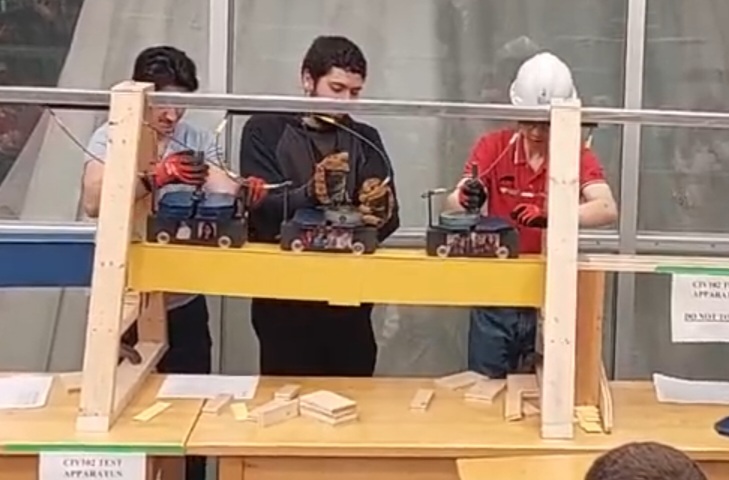 Our bridge being tested